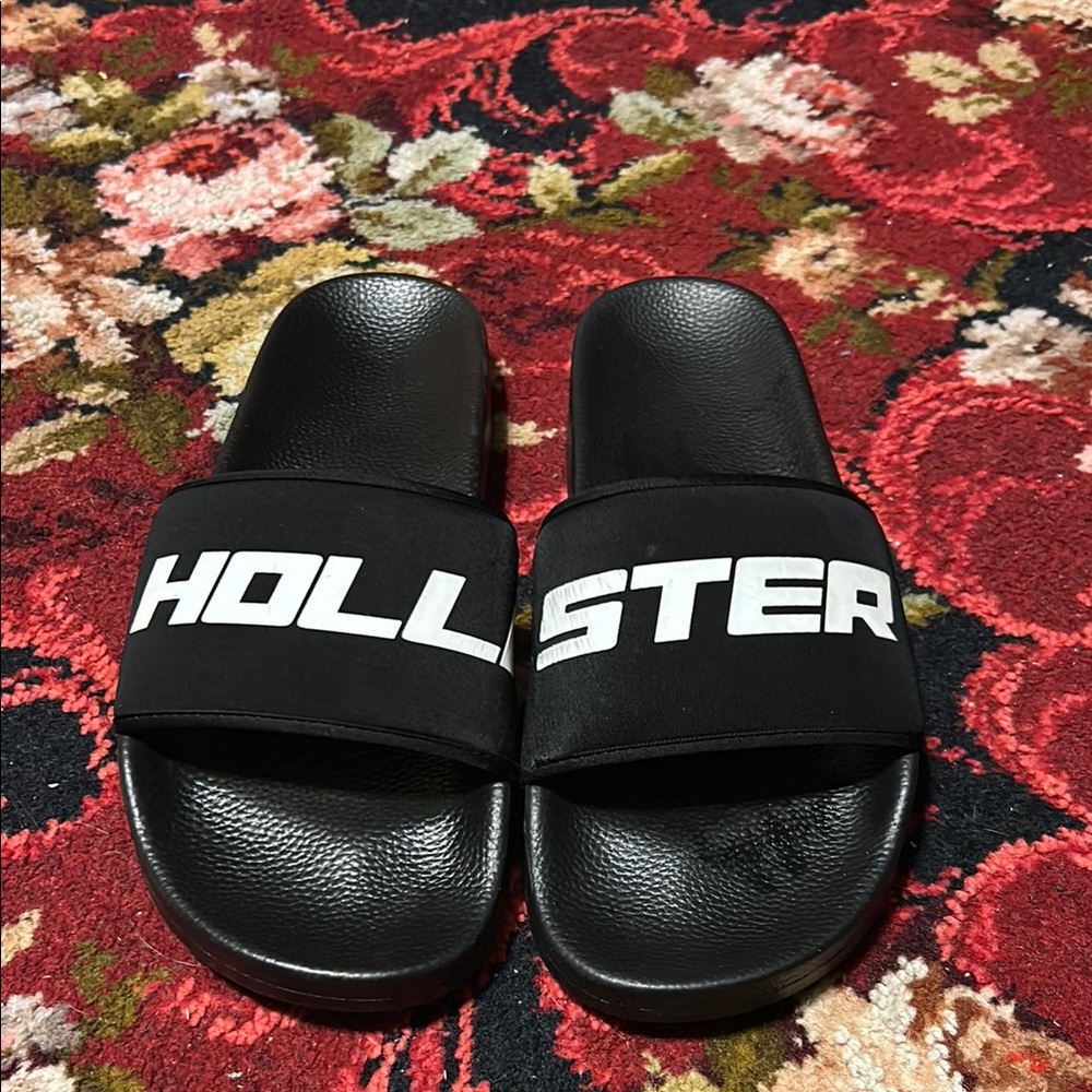 Hollister Black Slide Sandals